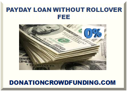 PAYDAY LOAN WITHOUT ROLLOVER FEE